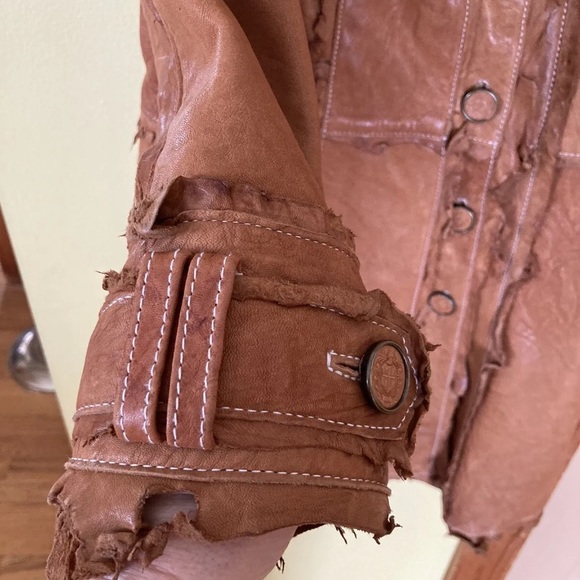 Women’s Sherry Nikka Leisure Couture brown leather trench coat size M - Picture 9 of 13